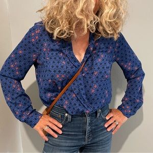 Anthropologie Blouse - Blue & Pink